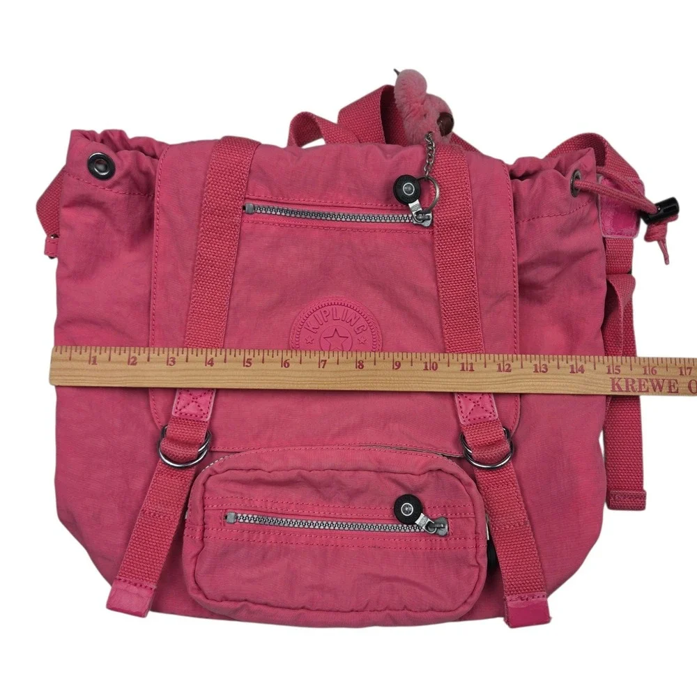 Kipling Backpack Small Pink Nylon Y2K Barbiecore Monkey Gladys
